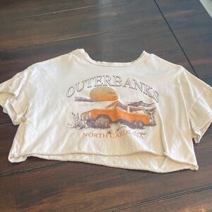 XS Graphic Tee - Cream with Orange Print